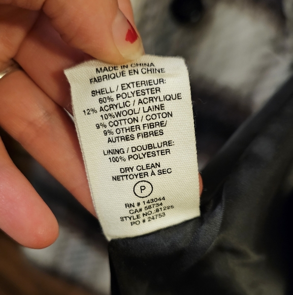 Avec Les Filles Black Plaid Shawl Collar Peacoat - Picture 5 of 6